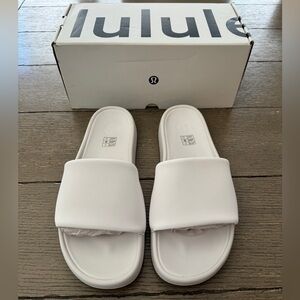 Lululemon Mens Restfeel White Slides